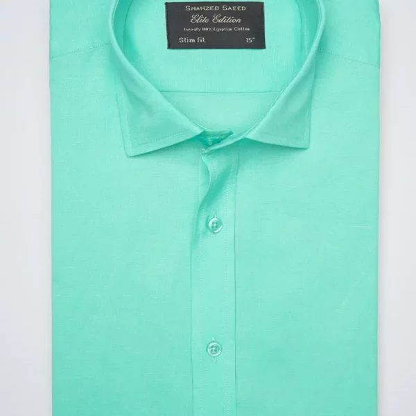Aqua Green Plain, Elite Edition, French Collar Men’s Formal Shirt