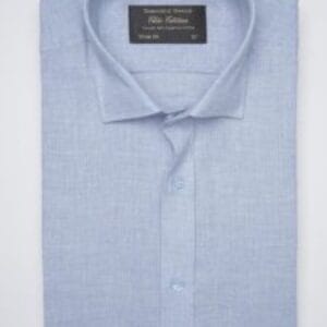 Light Blue Self, Elite Edition, French Collar Men’s Formal Shirt