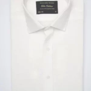 White Self, Elite Edition, French Collar Men’s Formal Shirt